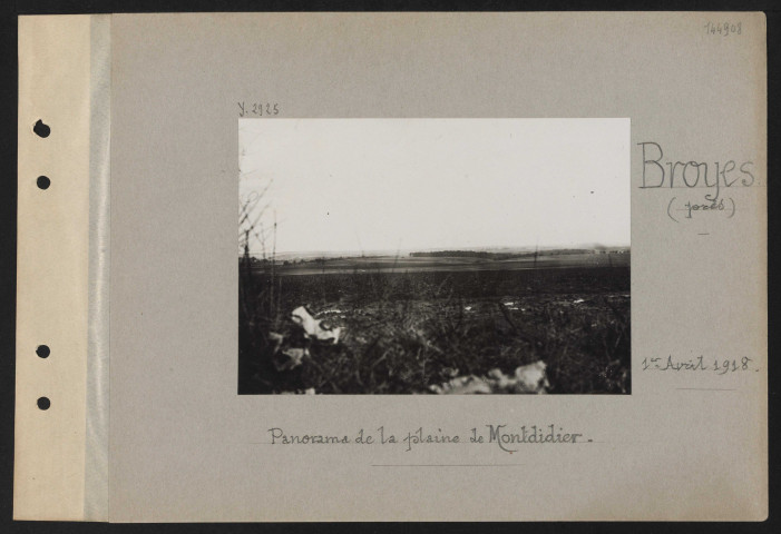 Broyes (près). Panorama de la plaine de Montdidier