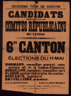 Candidats présentés par les Comités républicains de Nantes : 6me Canton