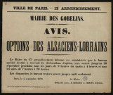 Avis : Options des Alsaciens-Lorrains