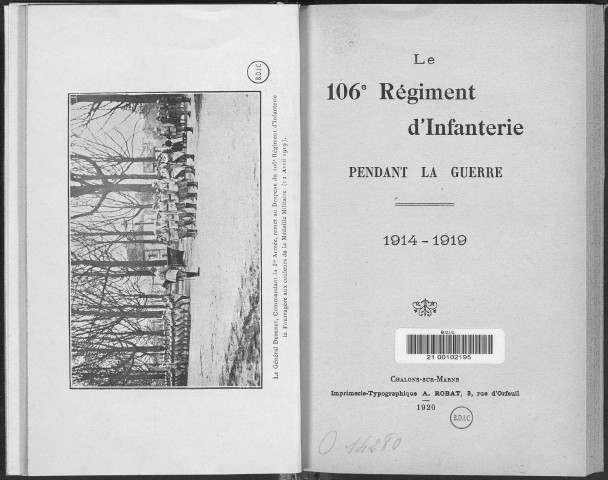 Historique du 106ème régiment d'infanterie