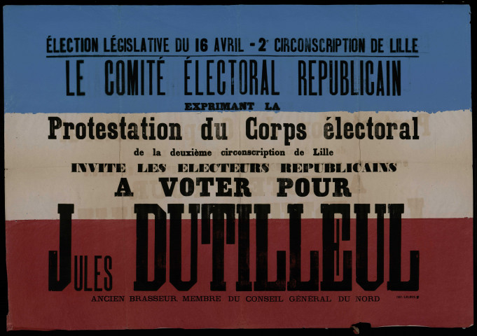 Protestation du corps électoral Voter pour Jules Dutilleul