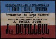 Protestation du corps électoral Voter pour Jules Dutilleul