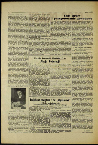 Glos Pracy (1962; n°1- n°12)  Sous-Titre : Miesiecznik robotnikow polskich zrzeszonych w C. G. T. Force Ouvrière.  Autre titre : "La Voix du Travail". Journal polonais de la C. G. T. Force Ouvrière