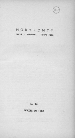 Année 1962 : Horyzonty . Sous-Titre : Paryz - Londyn - Nowy Jork. Autre titre : Revue mensuelle