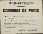 N°38. Commune de Paris Décrète Employés des Services publics