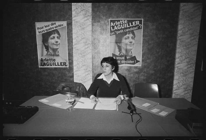 Arlette Laguiller au siège de Lutte Ouvrière : sa campagne électorale pour l'élection présidentielle de 1981