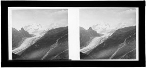 Gornergletscher [Glacier du Gorner] vu du Lac Noir