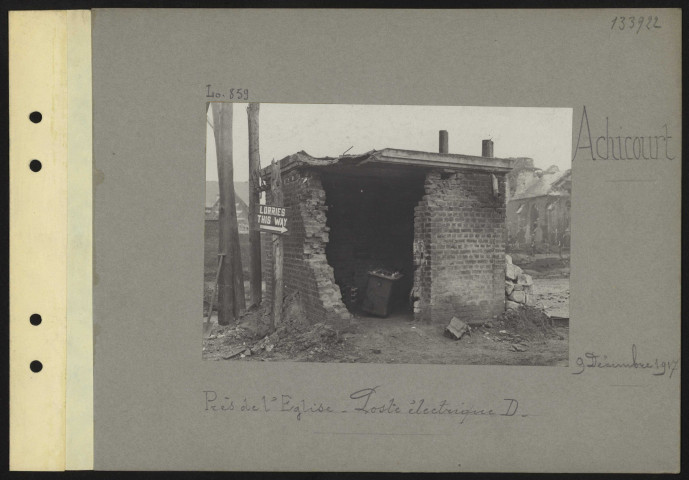 Achicourt. Près de l'église. Poste électrique D