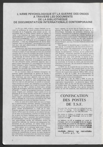 1983 (n°7 à 10) - La Lettre de l'Association des amis de la BDIC & du Musée