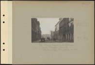 Vouziers. Rue Chanzy baptisée par les Allemands pendant l'occupation allemande "Rue de Leipzig". À droite, Hôtel du Lion d'Or