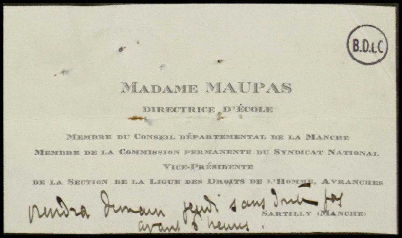 05 : Correspondance LDH. 12 avril au 25 novembre 1919. Sous-Titre : Fusillés de Souain - Dossier Blanche Maupas