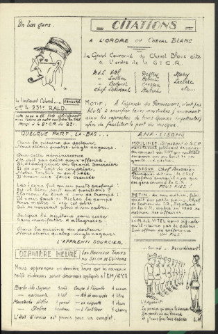 Le Cheval blanc. Satirique illustré bi-mensuel et bon enfant; 231e R.A.D.-6e C.R