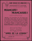 Le maréchal Pétain terminait son message du 11 octobre 1940 par cet appel... Amis de la légion