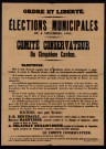 Élections municipales : Comité Conservateur du 5me Canton Votez pour Messieurs Berthault Haentjens