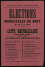 Élections municipales de Bort : Liste Candidats Républicains