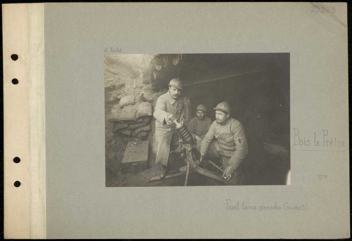 Bois le Prêtre. Fusil lance-grenades Guidetti