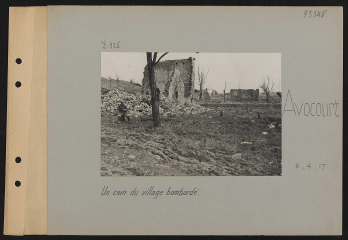 Avocourt. Un coin du village bombardé