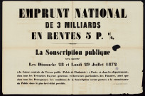 Emprunt national de 3 milliards... : La souscription publique sera ouverte les dimanche 28 et lundi 29 juillet 1872