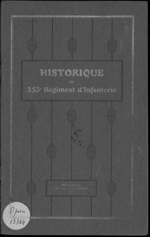Historique du 253ème régiment d'infanterie