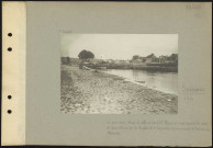Soissons. Le pont neuf reliant la ville au faubourg Saint-Waast, et conduisant à la route de Laon, détruit par les Anglais le premier septembre 1914 au moment de l'arrivée des Allemands