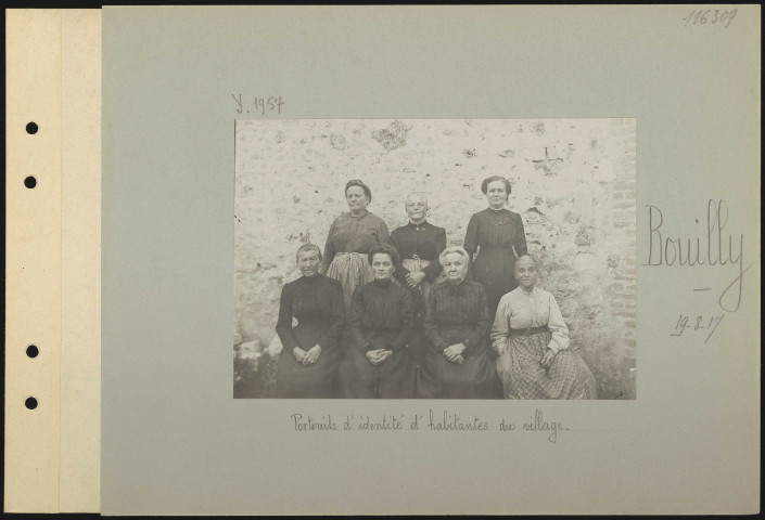 Bouilly. Portraits d'identité d'habitants du village