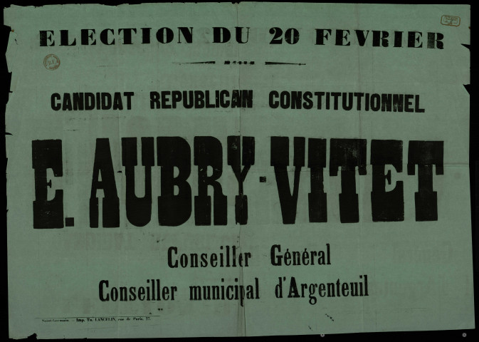 E. Aubry-Vitet : candidat républicain constitutionnel