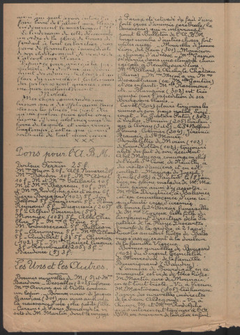 Bulletin périodique de l'Amicale des anciens blessés de Marmoutier : année 1922 fascicule 24-27 manque le n°25