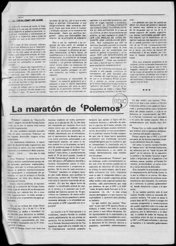 El Combatiente (non numéroté). El Combatiente edición internacional, n°195, 10 de diciembre de 1975. Sous-Titre : Organo del Partido Revolucionario de los Trabajadores por la revolución obrera latinoamericana y socialista