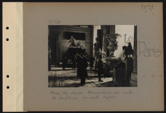 Paris. Musée du Louvre. Réouverture des salles de sculpture. La salle Puget
