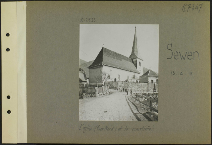 Sewen. L'église (face nord) et le cimetière