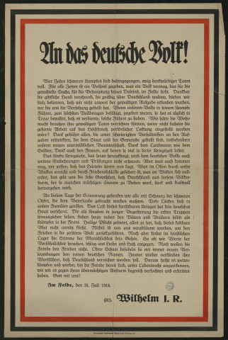 An das deutsche Volk !
