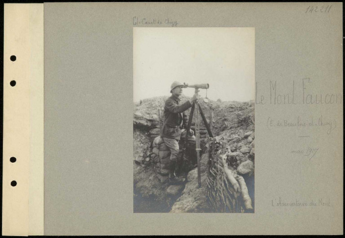 Le Mont Faucon (est de Beaulne-et-Chivy. L'observatoire du mont