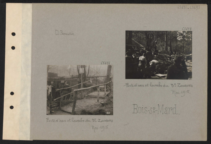Bois Saint-Mard. Poste d'eau et lavabo du troisième Zouaves