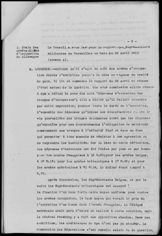 Réunion du mardi 30 septembre 1919 à 10h30. Sous-Titre : Conférences de la paix