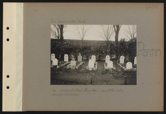 Pantin. Le cimetière. Tombes militaires musulmanes