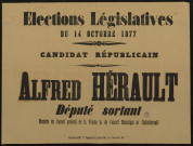 Élections Législatives du 14 octobre 1877 : Candidat républicain Alfred Hérault