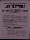 Aux électeurs de la 1re circonscription de l'arrondissement de Tournon : M. Charles Seignobos