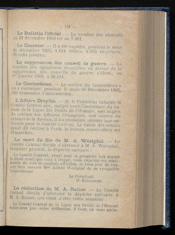 Février 1906 - Bulletin officiel de la Ligue des Droits de l'Homme