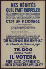 Des vérités qu'il faut rappeler : les anti communistes professionnels… c'est un mensonge… Le peuple... sait que 75000 communistes sont morts pour que vive la France…