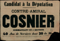 Candidat à la députation : Contre-Amiral Cosnier