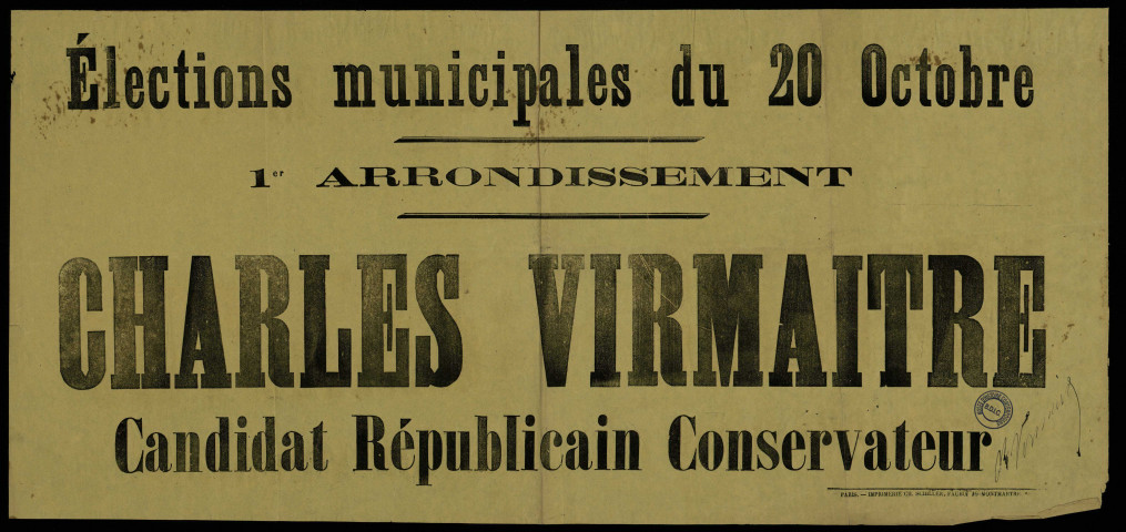 Elections Municipales : Charles Virmaitre... Candidat Républicain Conservateur
