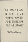 No price can be too high when honour and freedom are at stake