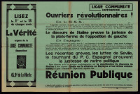 Ouvriers révolutionnaires !… Réunion publique