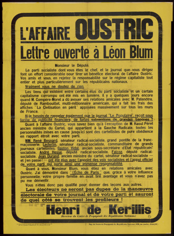 L'affaire Outric : lettre ouverte à Léon Blum