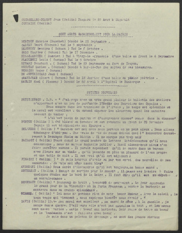 Gazette des Cormon - Année 1915 fascicule 2, 7, 8, 9