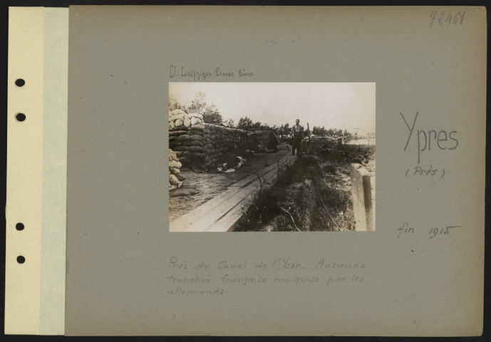 Ypres (près). Près du canal de l'Yser. Ancienne tranchée française conquise par les allemands