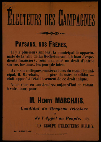Paysans Votant Pour M. Henry Marchais