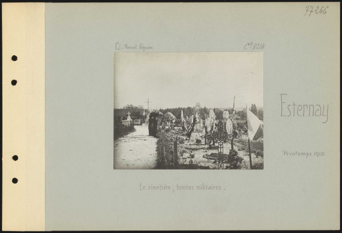 Esternay. Le cimetière ; tombes militaires