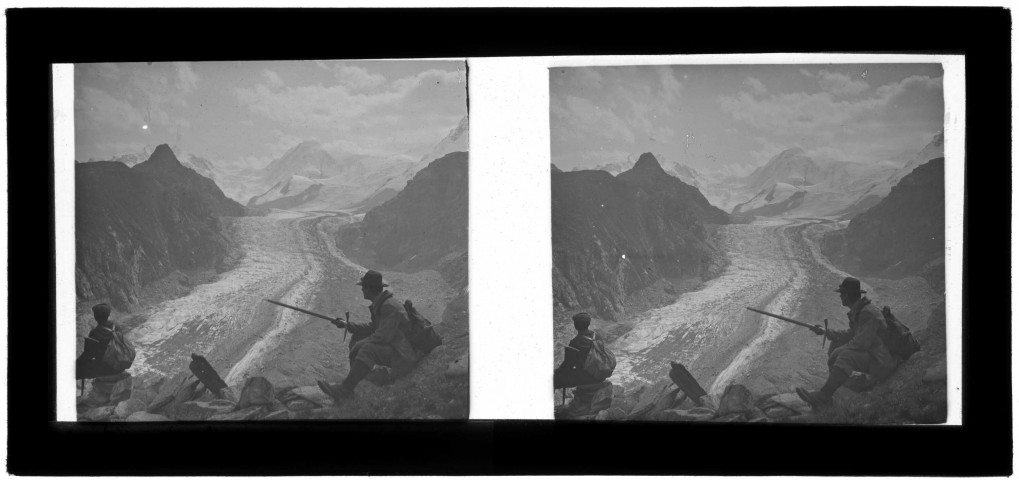 En montant au Lac Noir. Gornergrat Gornergletscher [Glacier du Gorner]. Mont Rose