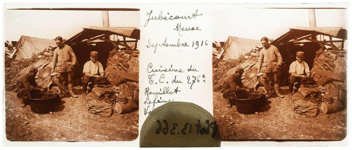 Cuisine du T.C. du 276e. Rouillot, Lefèvre, Vergetas